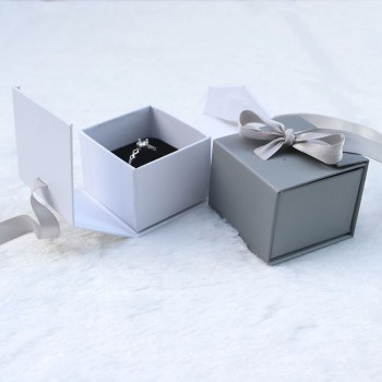 Fashion Jewelry Gift Bow Ribbon Paper Box Ring Necklace Ear Stud Wedding Boxes Jewelry Storage Case Jewelry Organizer Gift