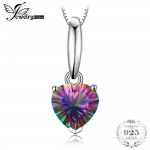 Jewelrypalace Heart Genuine Mystic Fire Rainbow Topaz Pendant Fine Jewelry Pure Solid 925 Sterling Silver Not include a Chain