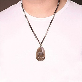 Natural Ice Obsidian Carved Buddha Lucky Amulet Smoky Quartz Pendant Necklace Smoke Crystal Women Men Jewelry Healing Reiki Gift