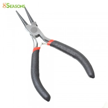 8SEASONS High Quality Practical Tools Stainless Steel Needle Nose Pliers Jewelry Making Hand Tool Black 12.5cm,1 Piece (B33699)