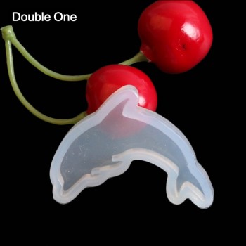 Dolphin Animal Shape Silicone Resin Mold Jewelry Making DIY Craft White 1pc 45*42mm