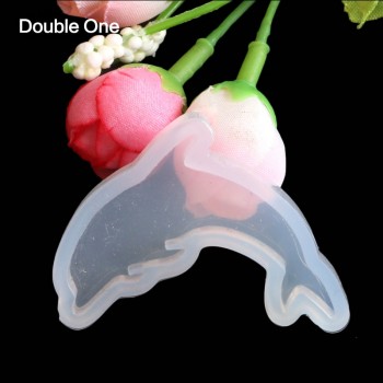 Dolphin Animal Shape Silicone Resin Mold Jewelry Making DIY Craft White 1pc 45*42mm