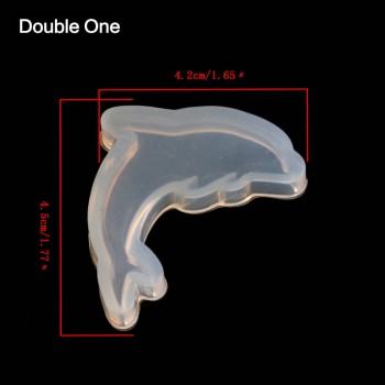 Dolphin Animal Shape Silicone Resin Mold Jewelry Making DIY Craft White 1pc 45*42mm