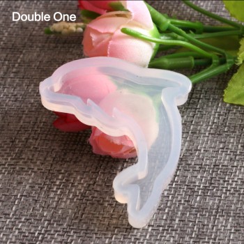 Dolphin Animal Shape Silicone Resin Mold Jewelry Making DIY Craft White 1pc 45*42mm
