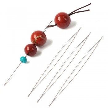 Handmade Stainless Steel Opening Beads Beading Needle DIY Central Opening Needle Threading Tools Jewelry Pins 12.5*0.02CM