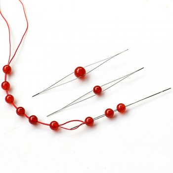 Handmade Stainless Steel Opening Beads Beading Needle DIY Central Opening Needle Threading Tools Jewelry Pins 12.5*0.02CM