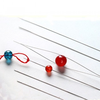 Handmade Stainless Steel Opening Beads Beading Needle DIY Central Opening Needle Threading Tools Jewelry Pins 12.5*0.02CM