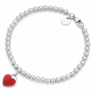 YCH Charm for Gifts 925 Sterling Silver Green Pink Red Heart Shaped Womens Round Tiff Bracelet Silverware Matching World Jewelr