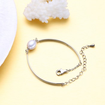 FENASY Charm bracelet,natural Pearl Jewelry,925 sterling sliver bracelet women,black beads bracelet female,chain link bracelet