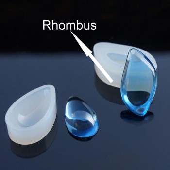 1pcs Liquid Silicone Rectangle Mold UV Resin Jewelry Rhombus amp; Tear Water Drop Shape Pendant Necklace Mold Resin Molds