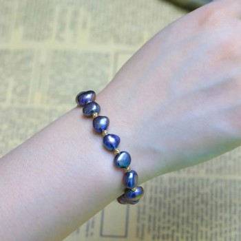 BaroqueOnly High Quality Natural Freshwater Pearl Bracelets HEART CLASP mixed-colour irregular Pearl Jewelry customizable