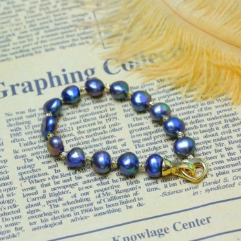 BaroqueOnly High Quality Natural Freshwater Pearl Bracelets HEART CLASP mixed-colour irregular Pearl Jewelry customizable