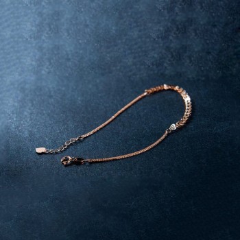 AINUOSHI Luxury 18K Rose Gold Pteris Chain Women Bracelets Lady Wedding Engagement 19cm Bracelets 1.12g Jewelry Party Gifts