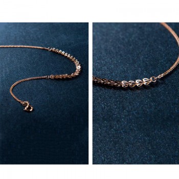 AINUOSHI Luxury 18K Rose Gold Pteris Chain Women Bracelets Lady Wedding Engagement 19cm Bracelets 1.12g Jewelry Party Gifts