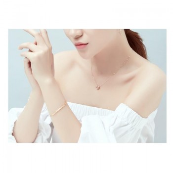 AINUOSHI Luxury 18K Rose Gold Pteris Chain Women Bracelets Lady Wedding Engagement 19cm Bracelets 1.12g Jewelry Party Gifts