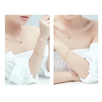 AINUOSHI Luxury 18K Rose Gold Pteris Chain Women Bracelets Lady Wedding Engagement 19cm Bracelets 1.12g Jewelry Party Gifts