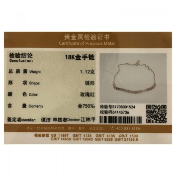 AINUOSHI Luxury 18K Rose Gold Pteris Chain Women Bracelets Lady Wedding Engagement 19cm Bracelets 1.12g Jewelry Party Gifts