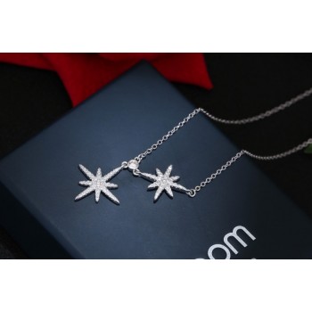 New S925 sterling silver double star micro-chain bracelet jewelry gift LSF10