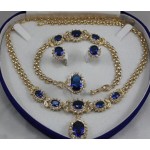 womens jewelry 18KGP Earring Bracelet Necklace Ring + jewelry box