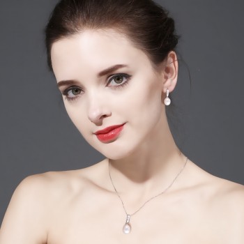 MINTHA pearl Jewelry sets,wedding engagement jewelry,Natural Pearl pendant Necklace/long Earrings,silver ring women