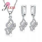 Jemmin Love Wings Luxury Silver Jewelry Set For Women Shining Earrings Necklace Set For Engagement Wedding