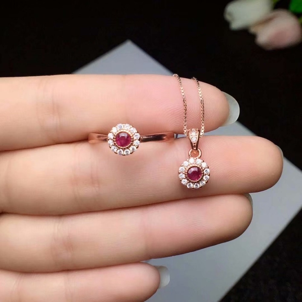 shilovem 925 natural Natural real Ruby Stud Earrings fine Jewelry Customizable trendy  women party 2018 new 3*3mm ctzg030301