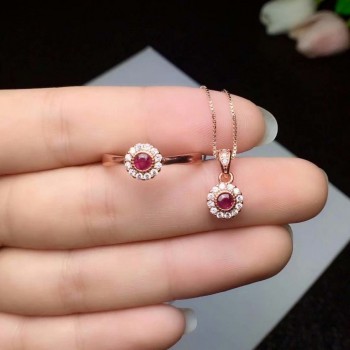 shilovem 925 natural Natural real Ruby Stud Earrings fine Jewelry Customizable trendy  women party 2018 new 3*3mm ctzg030301