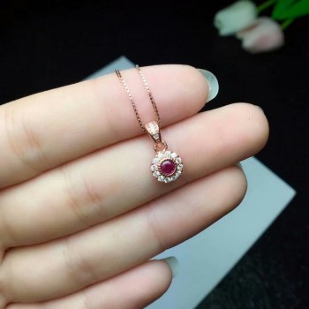 shilovem 925 natural Natural real Ruby Stud Earrings fine Jewelry Customizable trendy  women party 2018 new 3*3mm ctzg030301