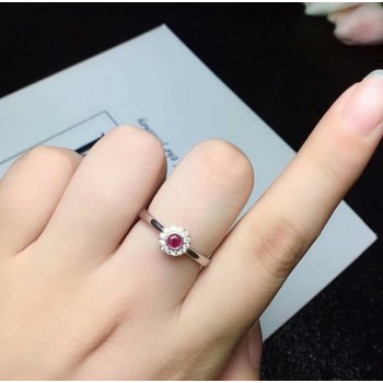 shilovem 925 natural Natural real Ruby Stud Earrings fine Jewelry Customizable trendy  women party 2018 new 3*3mm ctzg030301