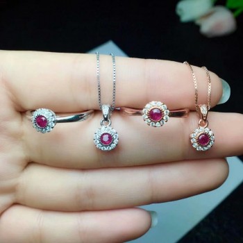 shilovem 925 natural Natural real Ruby Stud Earrings fine Jewelry Customizable trendy  women party 2018 new 3*3mm ctzg030301