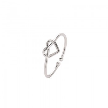 2019 New Korean Cute Opening Twisted Knot Heart Rings For Girl Minimalsit Rose Gold Silver Black Slim Love Rings For Women