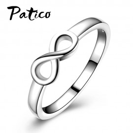 PATICO 925 Sterling Silver Infinity Ring Endless Love Symbol Fashion Promise Eternity Jewelry for Women Best Friend Gifts