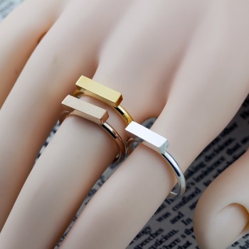 2017 New BFF Minimal Thin Cubic Bar Rings For Women Mens Boho Jewelry Stainless Steel Gold Silver Color Ring Friendship Gifts