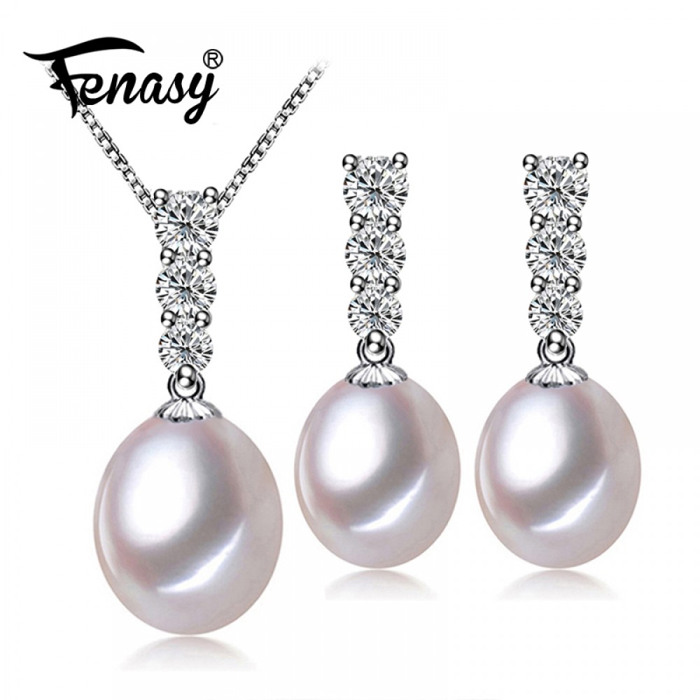 FENASY Trendy natural pearl Necklace Set women natural pearl Jewelry Chain Necklace Bracelet African Jewelry Sets aliexpress