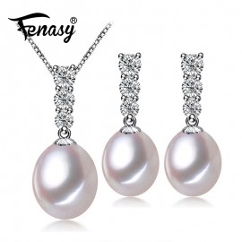 FENASY Trendy natural pearl Necklace Set women natural pearl Jewelry Chain Necklace Bracelet African Jewelry Sets aliexpress