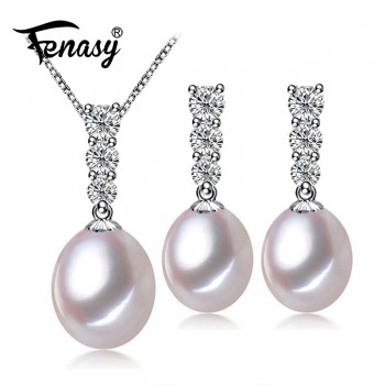FENASY Trendy natural pearl Necklace Set women natural pearl Jewelry Chain Necklace Bracelet African Jewelry Sets aliexpress