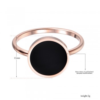 Lokaer Vintage Wedding Ring For Women Minimalist Rose Gold Color Round Acrylic Stone 316L Stainless Steel Rings Jewlery R17041