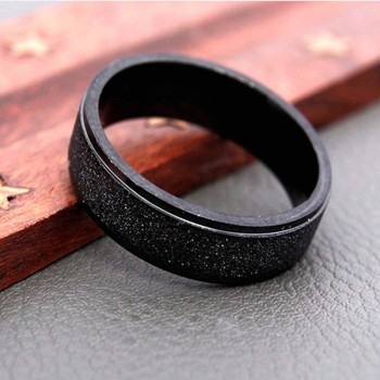 High Quality Stainless Steel Frosted Ring for Women Couple Wedding Band Ring Fashion Jewelry Accessories 4 Colors
