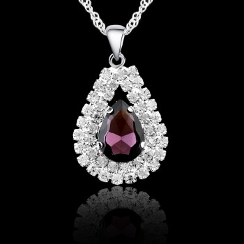 Jemmin New Women 925 Sterling Silver Bridal Wedding Jewelry Sets Fine Water Drop Pendants Necklaces Earring Set Accessory