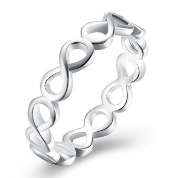 ZORCVENS 2018 New Infinity Ring for Women Silver-Color Wedding Jewelry