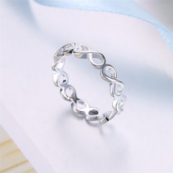 ZORCVENS 2018 New Infinity Ring for Women Silver-Color Wedding Jewelry