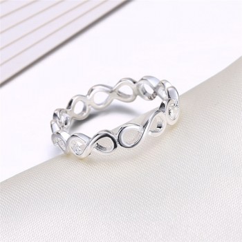 ZORCVENS 2018 New Infinity Ring for Women Silver-Color Wedding Jewelry
