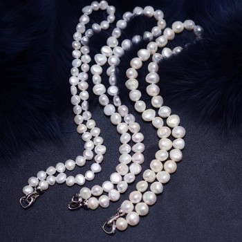 [NYMPH]  Genuine Baroque Pearl jewery sets  natural freshwater pearl necklace bracelet earrings 8-9mm fine jewelry [t1010]