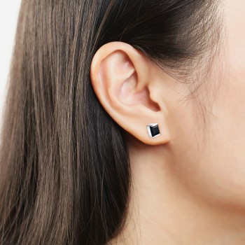 MoBuy 3PCS Simple Style Jewelry Sets Natural Gemstone Black Chalcedony 925 Sterling Silver Fine Jewelry For Women V008BENH