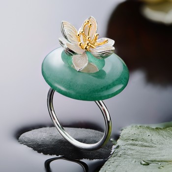 Lotus Fun Real 925 Sterling Silver Handmade Fine Jewelry Lotus Whispers Jewelry Set With Ring Pendant Necklace Drop Earring