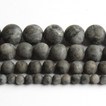 Matte Natrual Stone Beads Black Labradorite Larvikite Stone Round Beads For Jewelry Making Bracelet Necklace 4/6/8/10mm