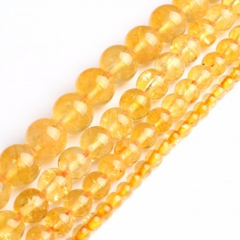 Free Shipping Quality Natural Stone Yellow Amethysts Citrine Round Loose Beads 15 Strand 6 8 10 MM Pick Size