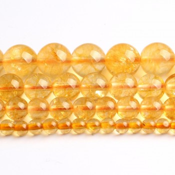 Free Shipping Quality Natural Stone Yellow Amethysts Citrine Round Loose Beads 15 Strand 6 8 10 MM Pick Size