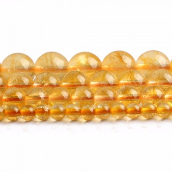 Free Shipping Quality Natural Stone Yellow Amethysts Citrine Round Loose Beads 15 Strand 6 8 10 MM Pick Size