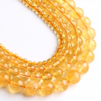 Free Shipping Quality Natural Stone Yellow Amethysts Citrine Round Loose Beads 15 Strand 6 8 10 MM Pick Size
